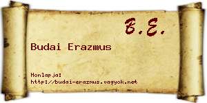 Budai Erazmus névjegykártya